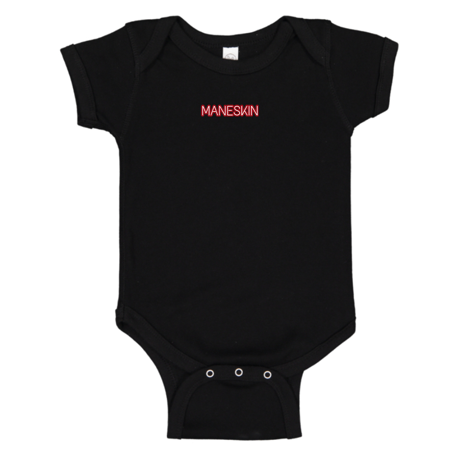 Maneskin Red Neon Letter Logo Baby Onesie Romper