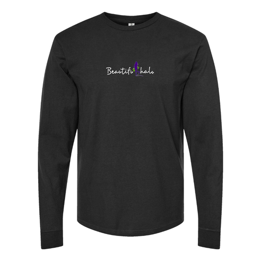 Men's Beatiful Halo Logo Cotton Long Sleeve T-Shirt