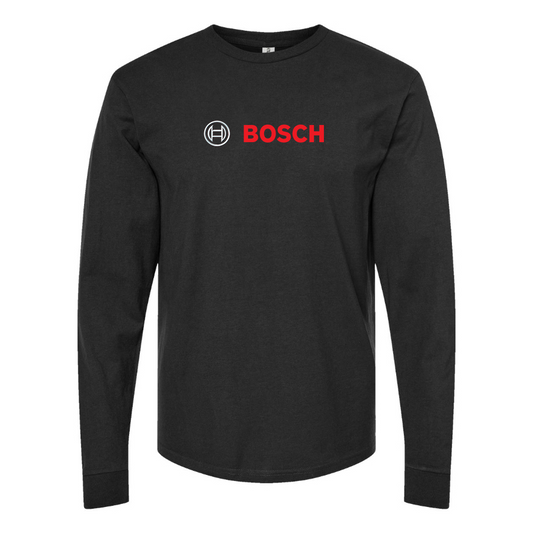 Men's Bosch Logo Cotton Long Sleeve T-Shirt