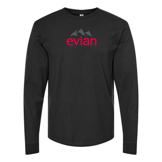 Men's Evian Logo Cotton Long Sleeve T-Shirt