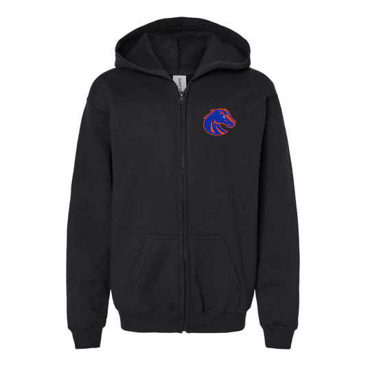 Youth Boise State Broncos  Gildan Heavy Blend Full Zip Hooded Sweatshirt