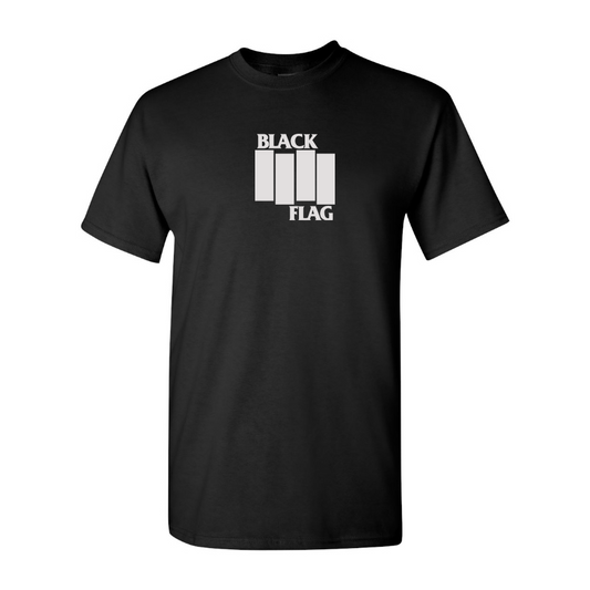 Men's Black Flag Logo Cotton T-Shirt