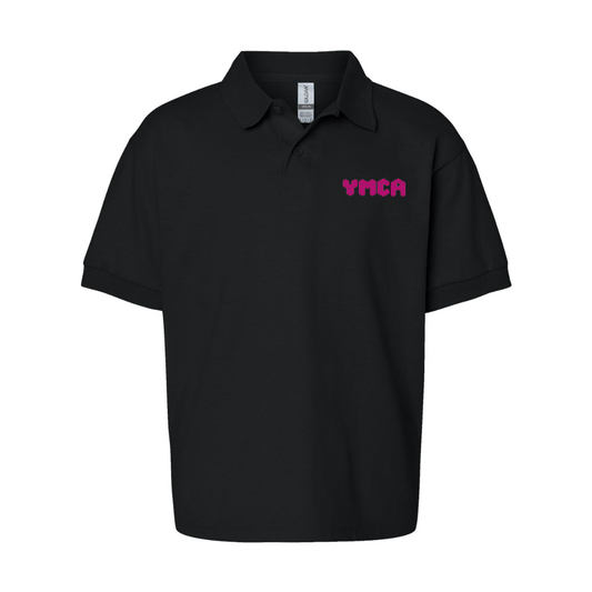 Youth YMCA Mauve Gildan Dry Blend Jersey Polo