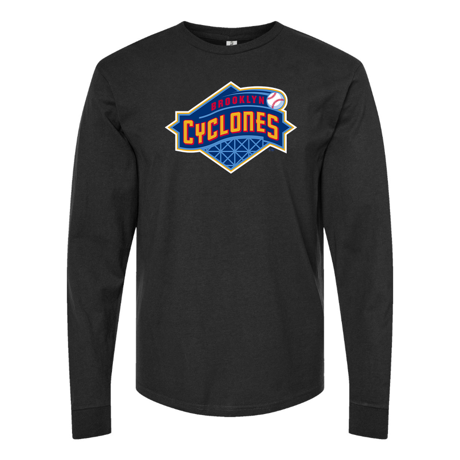 Men's Brooklyn Cyclones Logo Cotton Long Sleeve T-Shirt