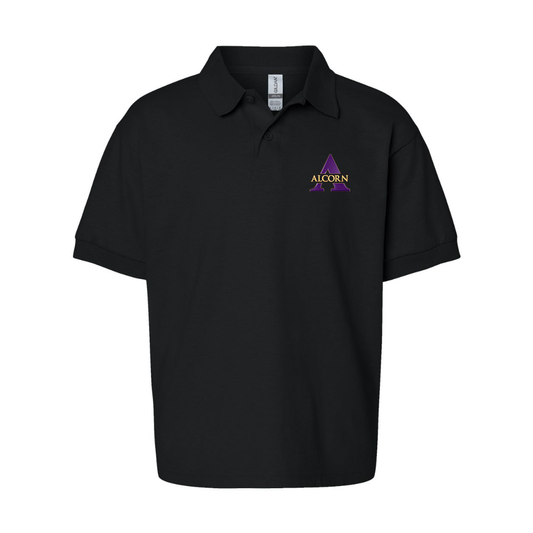 Youth Alcorn State Bravess  Gildan Dry Blend Jersey Polo
