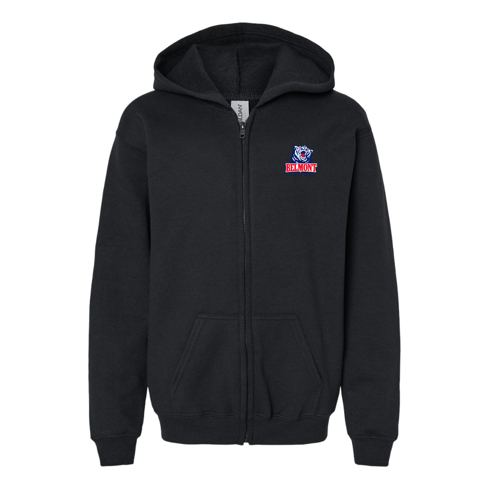 Youth  Belmont Bruins    Gildan Heavy Blend Full Zip Hooded Sweatshirt