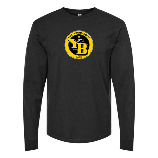 Men's Young Boys Soccer Cotton Long Sleeve T-Shirt