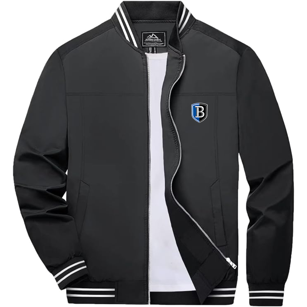 Men's Bentley Falcons Lightweight Zip-Up Bomber Jacket with Ribbed Collar and Cuffs Versatile Casual Outerwear