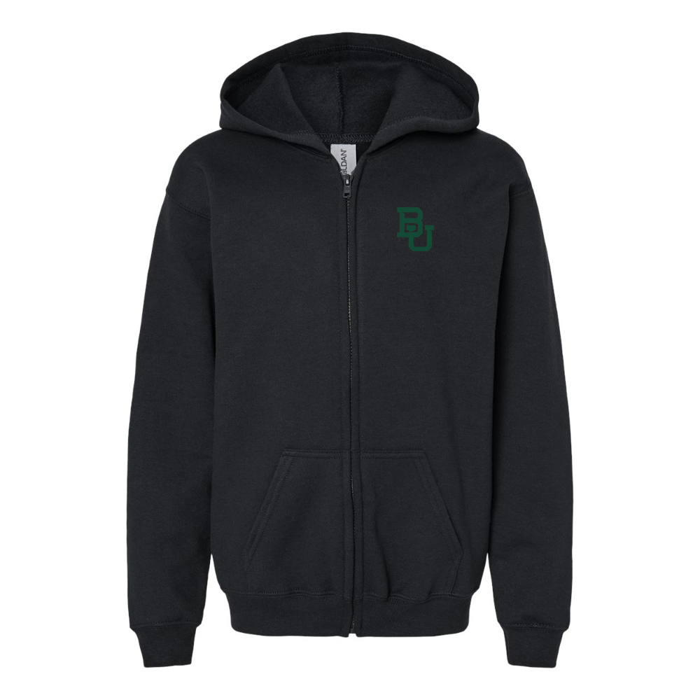Youth  Baylor Bears   Gildan Heavy Blend Full Zip Hooded Sweatshirt
