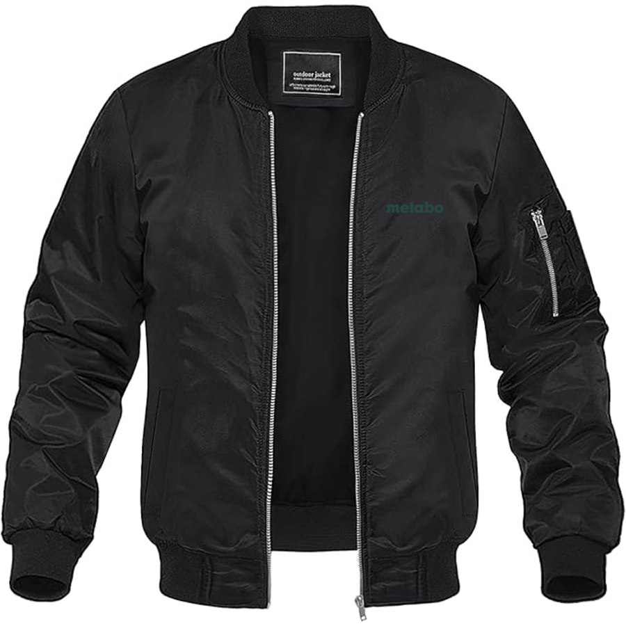 Men's Metabo Logo Lightweight Bomber Jacket Windbreaker Softshell Varsity Jacket Coat