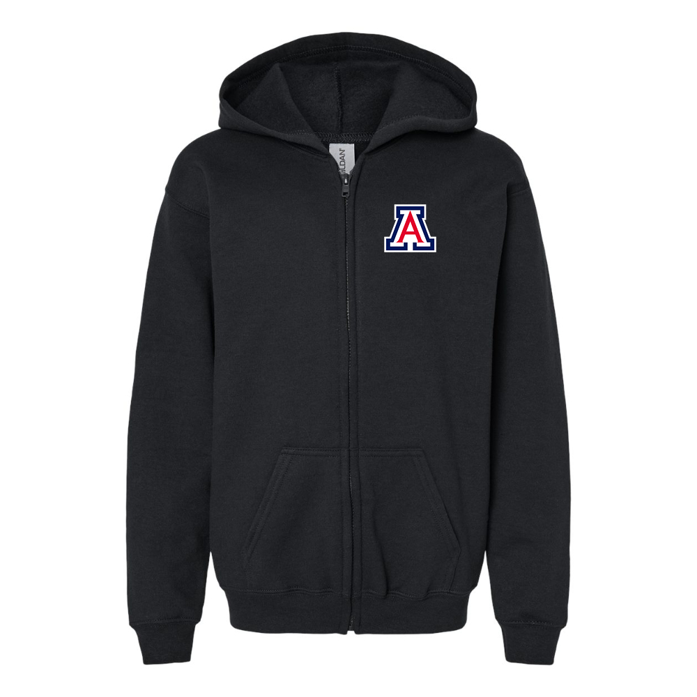 Youth  Arizona Wildcats Gildan Heavy Blend Full Zip Hooded Sweatshirt