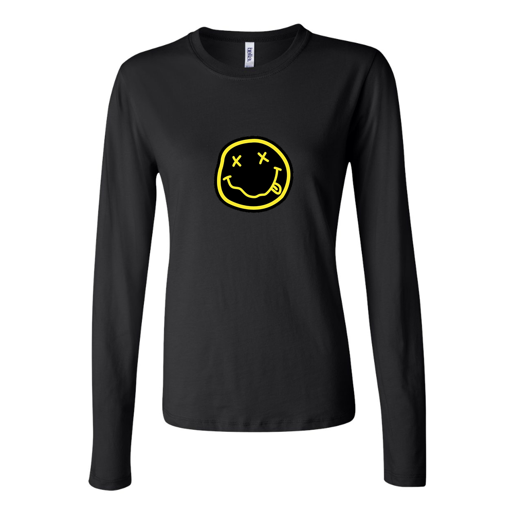 BELLA CANVAS Nirvana Yellow and Black Face Jersey Long Sleeve Tee