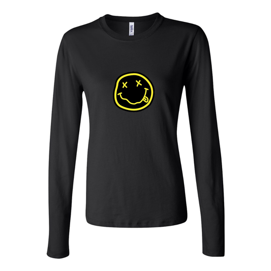 BELLA CANVAS Nirvana Yellow and Black Face Jersey Long Sleeve Tee