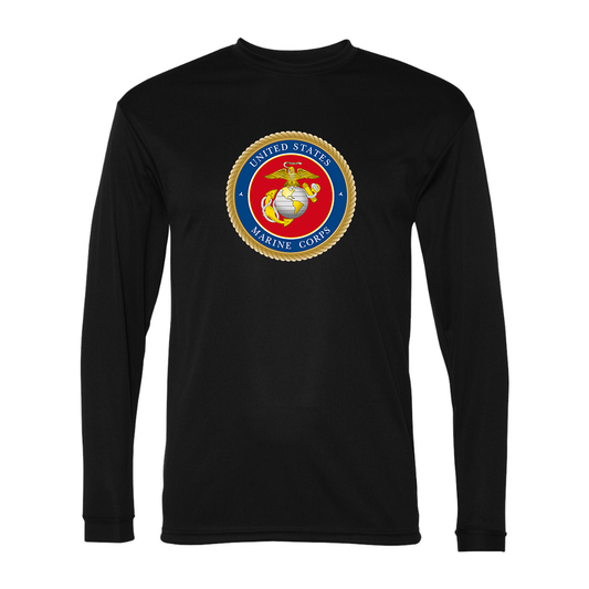 Men's  USMC Emblem Performance Long Sleeve T-Shirt