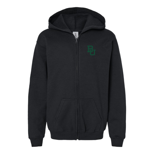 Youth  Baylor Bears   Gildan Heavy Blend Full Zip Hooded Sweatshirt