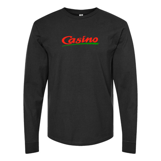 Men's Casino Logo Cotton Long Sleeve T-Shirt