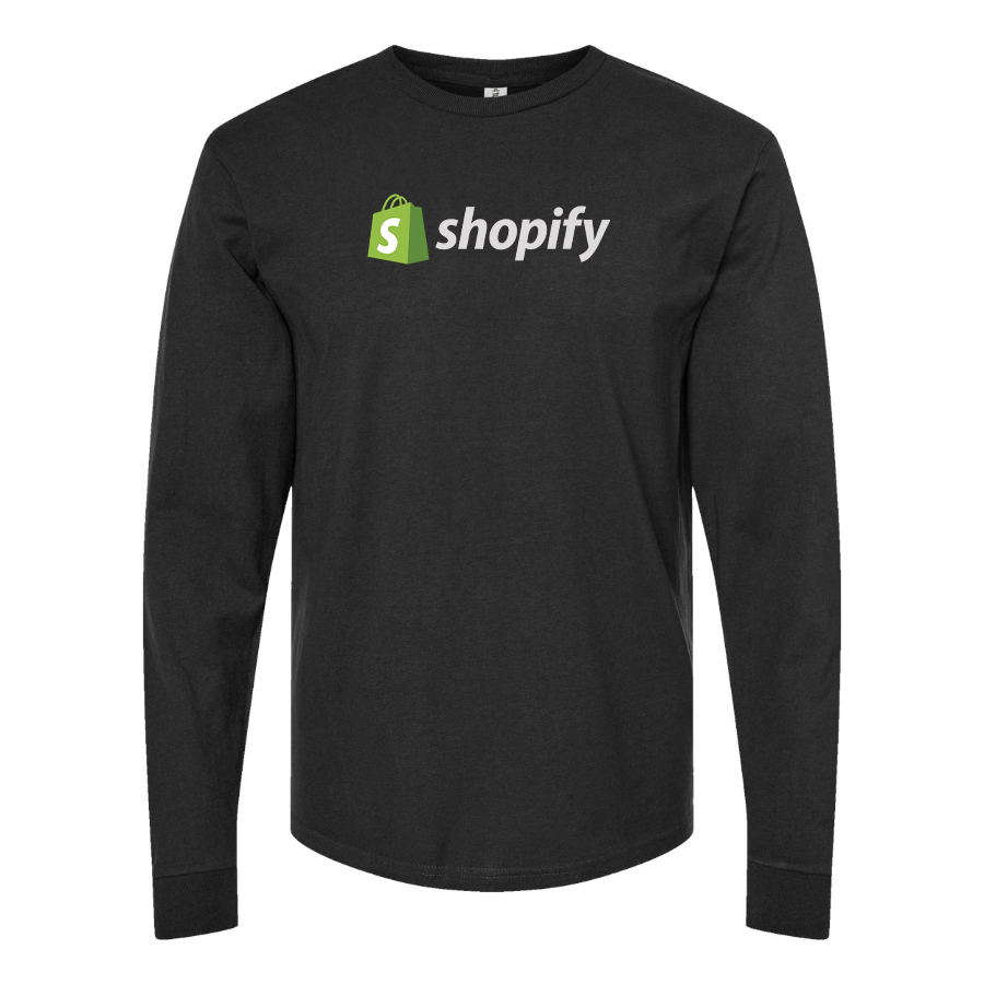 Men's Shopify Logo Cotton Long Sleeve T-Shirt