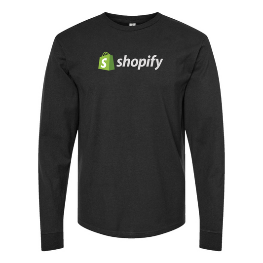 Men's Shopify Logo Cotton Long Sleeve T-Shirt