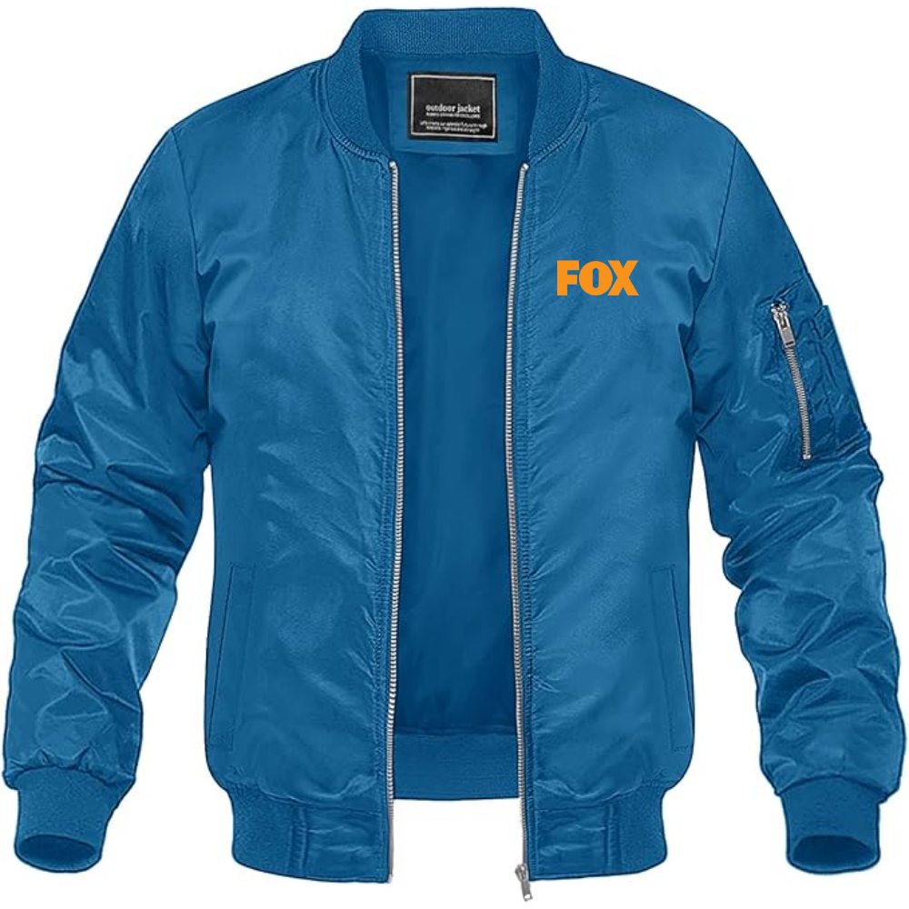 Men's Fox  Lightweight Bomber Jacket Windbreaker Softshell Varsity Jacket Coat
