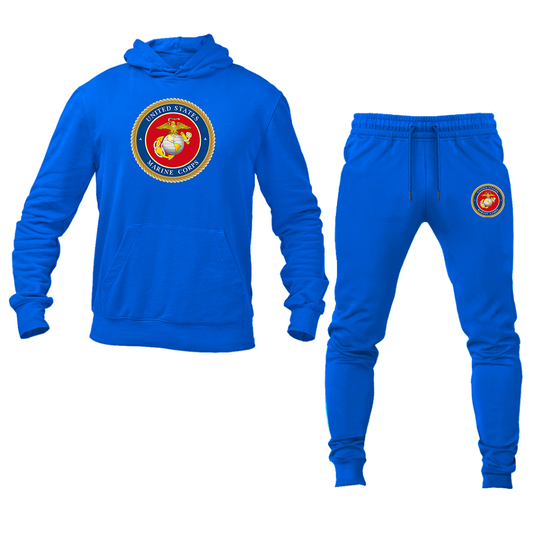 Men's USMC Emblem Hoodie Joggers Set
