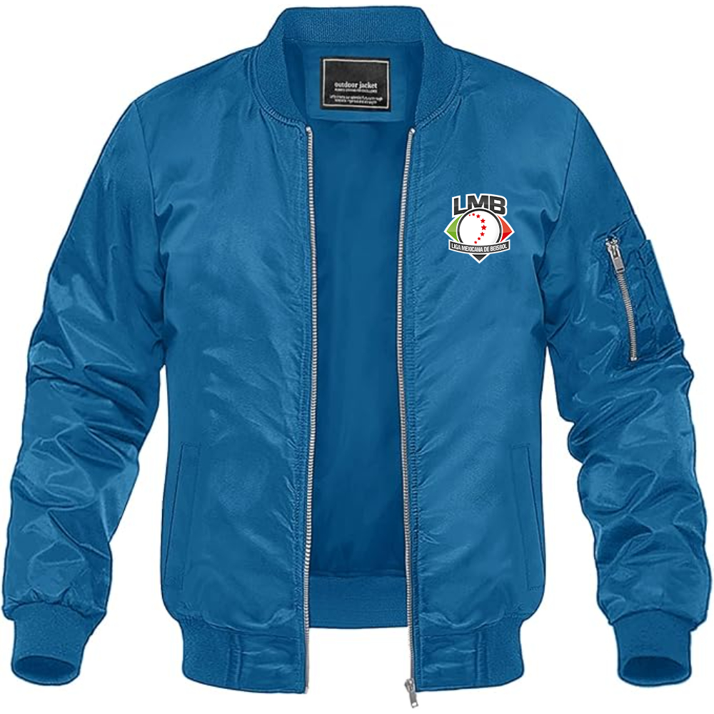 Men's Liga Mexicana de Béisbol Logo Lightweight Bomber Jacket Windbreaker Softshell Varsity Jacket Coat