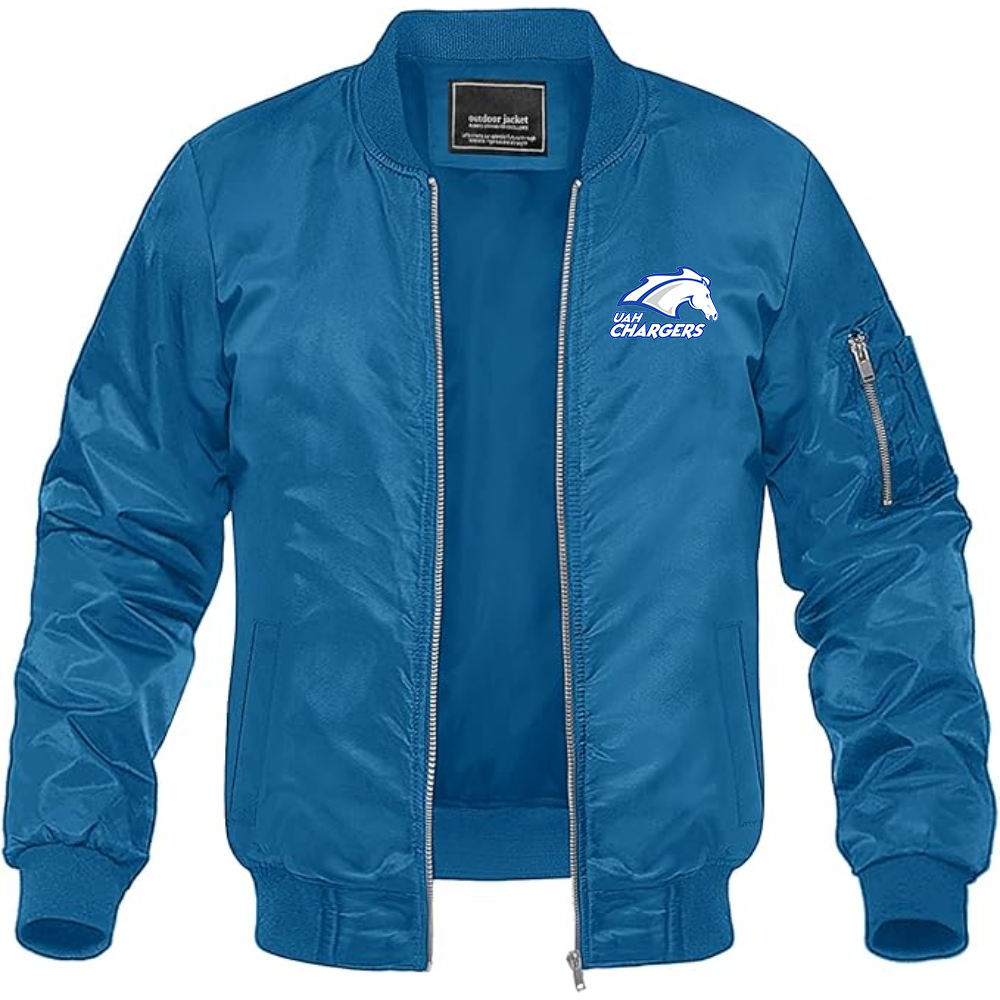 Men's Alabama Huntsville Chargers   Lightweight Bomber Jacket Windbreaker Softshell Varsity Jacket Coat