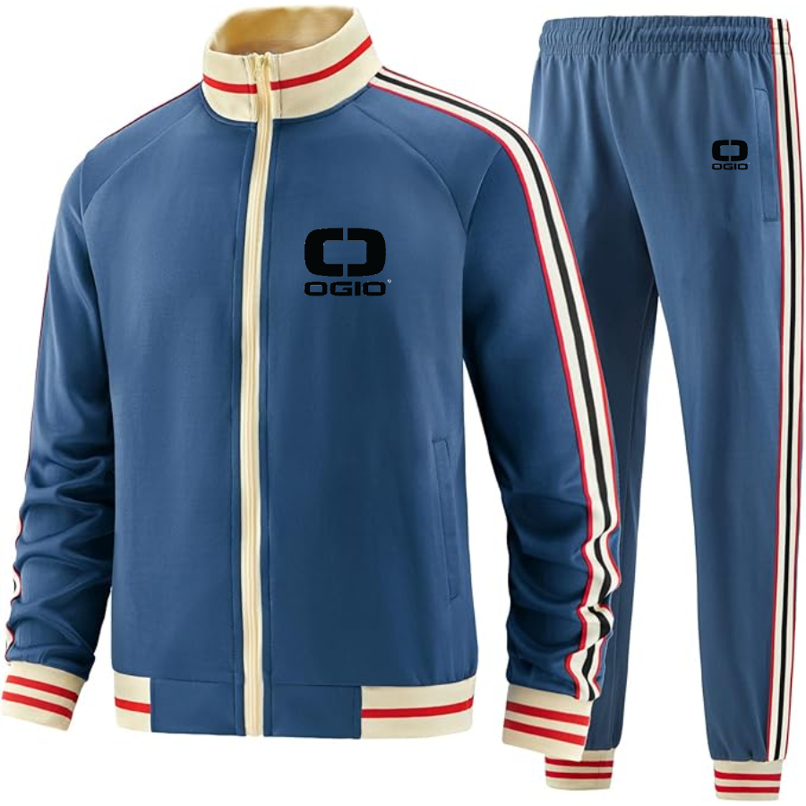 Men's Ogio Vertical   Two Piece Designer Tracksuit with Bold Striped Accents and Zippered Front Elevated Athletic Wear