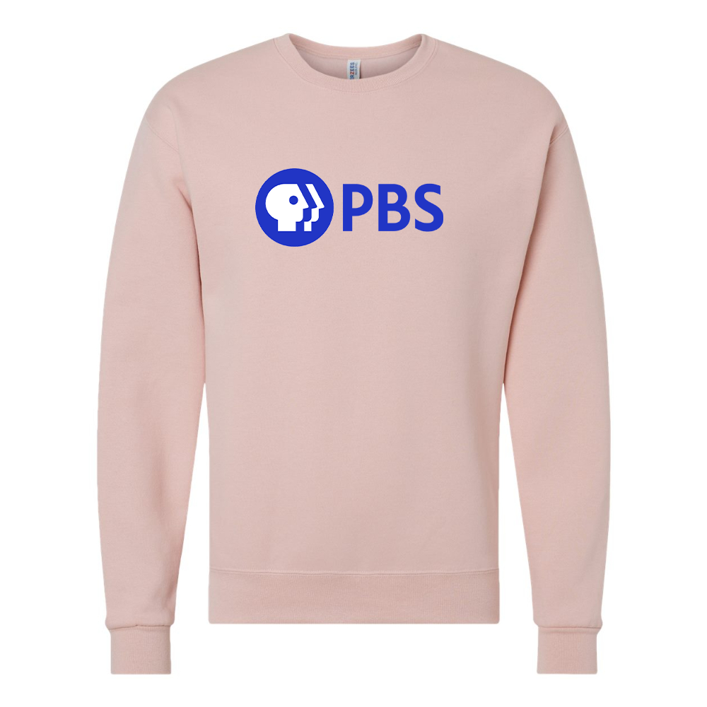 Men's  PBS Blue JERZEES NuBlend Crewneck Sweatshirt