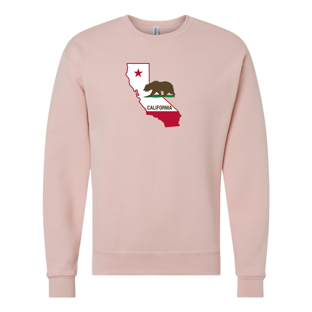 Men's California Bear Map JERZEES NuBlend Crewneck Sweatshirt