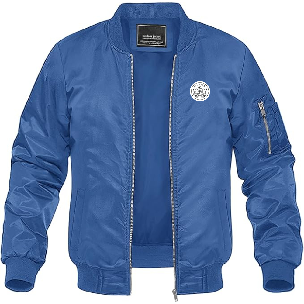 Men's Happy Mammoth Logo Lightweight Bomber Jacket Windbreaker Softshell Varsity Jacket Coat