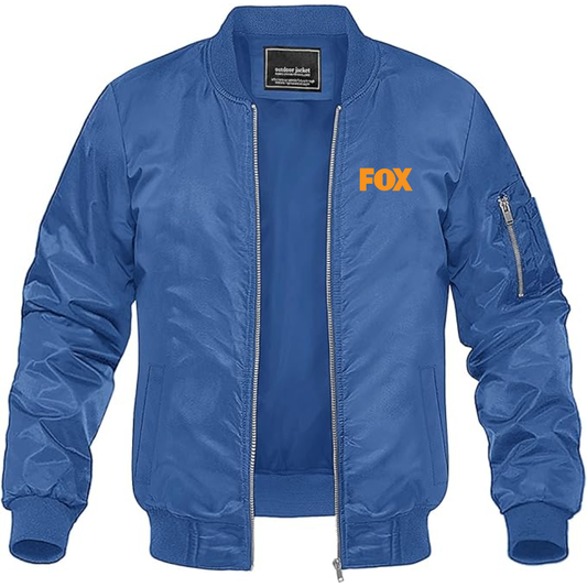 Men's Fox  Lightweight Bomber Jacket Windbreaker Softshell Varsity Jacket Coat