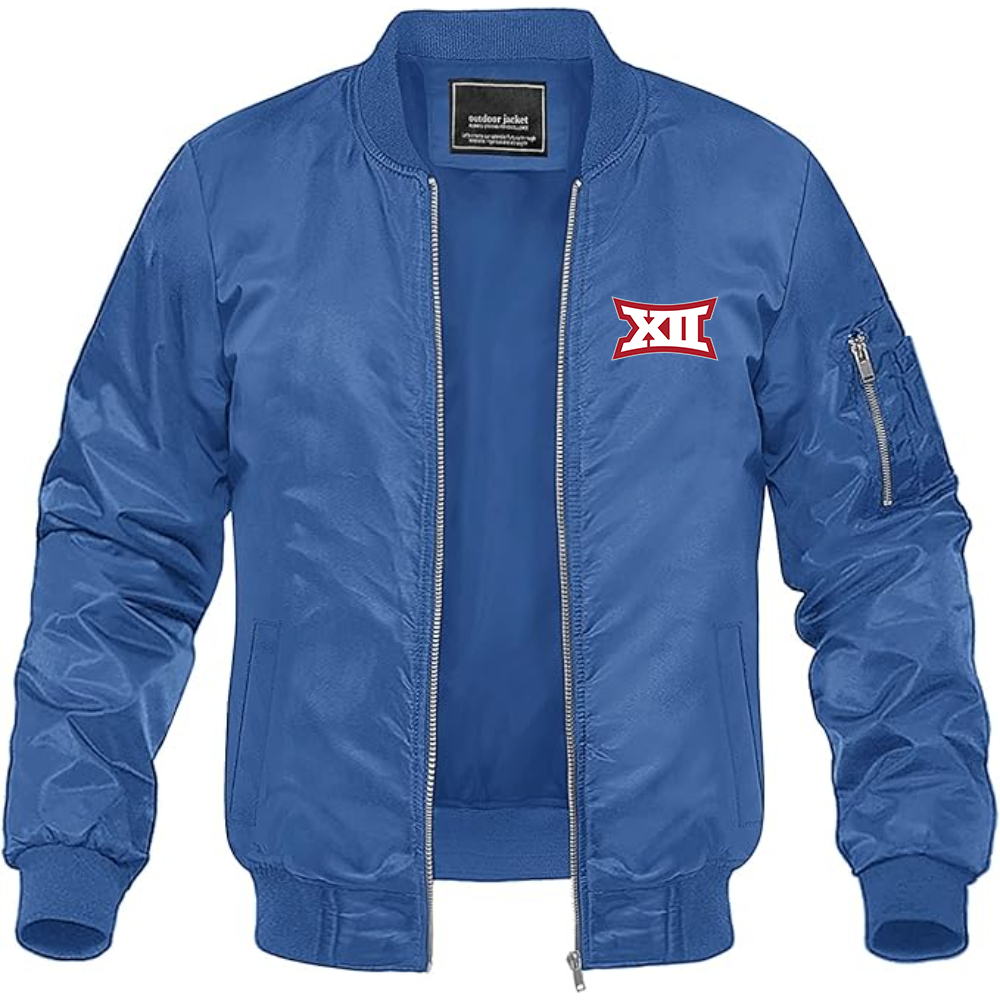 Men's  Big 12 Conference Lightweight Bomber Jacket Windbreaker Softshell Varsity Jacket Coat