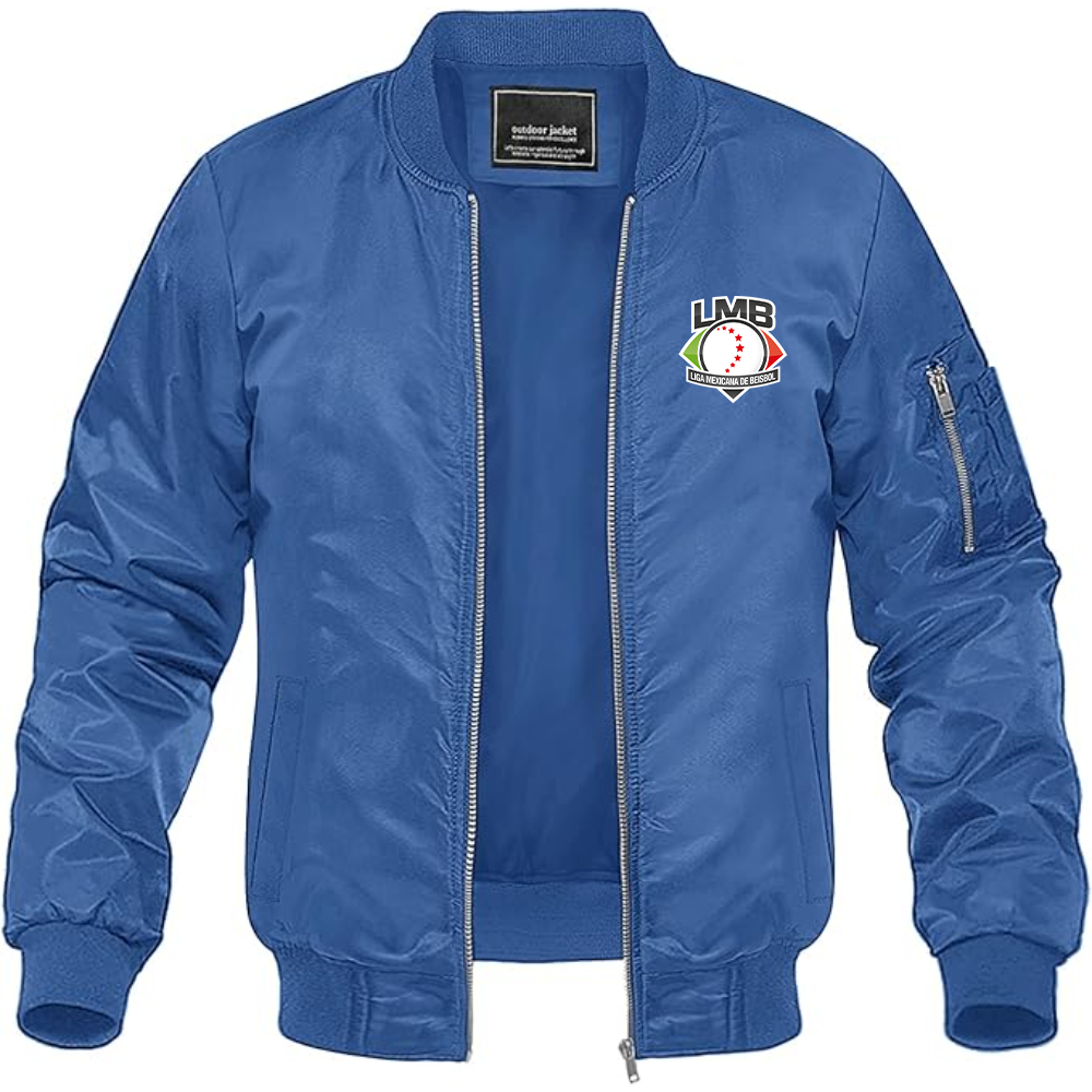 Men's Liga Mexicana de Béisbol Logo Lightweight Bomber Jacket Windbreaker Softshell Varsity Jacket Coat
