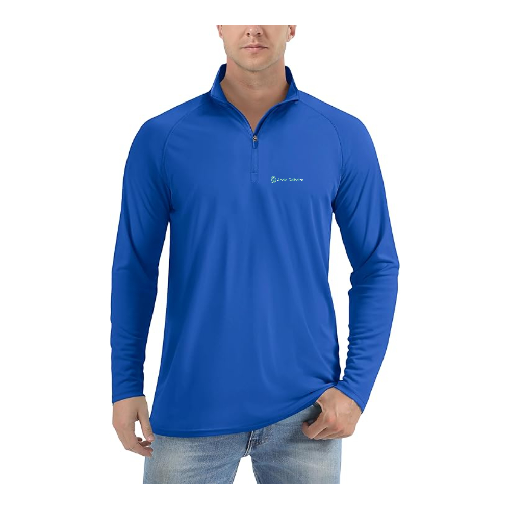 Men's  Ahold Delhaize Vertical Logo Lightweight Quarter-Zip Athletic Shirt Long Sleeve Performance Wear