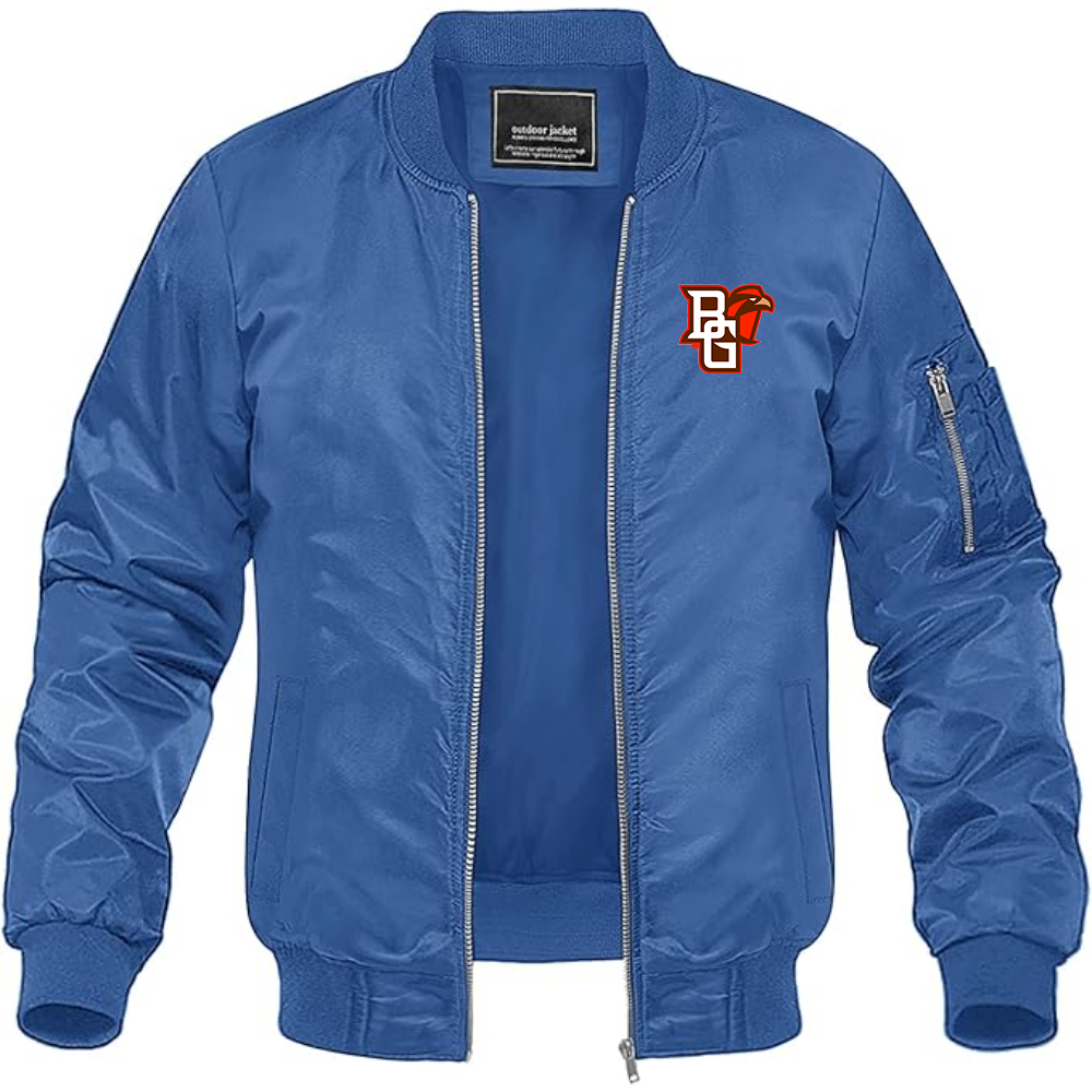 Men's Bowling Green Falcons  Lightweight Bomber Jacket Windbreaker Softshell Varsity Jacket Coat