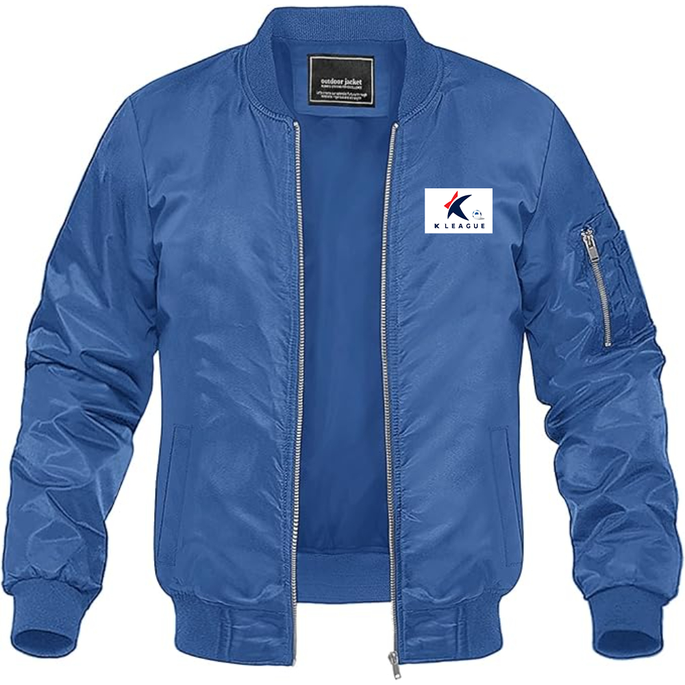 Men's  K League  Logo Lightweight Bomber Jacket Windbreaker Softshell Varsity Jacket Coat