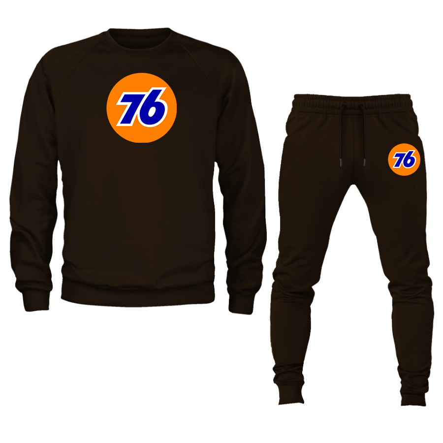 Men's 76 Gas Station Crewneck Sweatshirt Joggers Suit