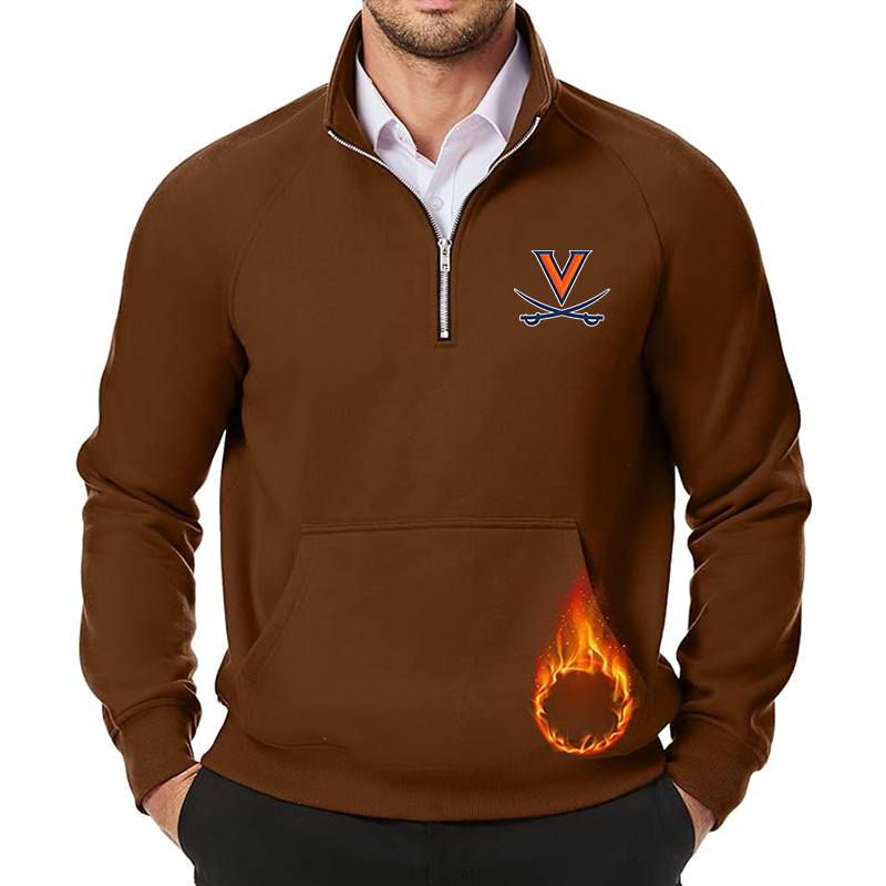 Men's (Design Here) JMIERR Quarter Zip Pullover Heavy Sweatshirts Warm Fleece Sweatshirt Polo Shirt with Pockets