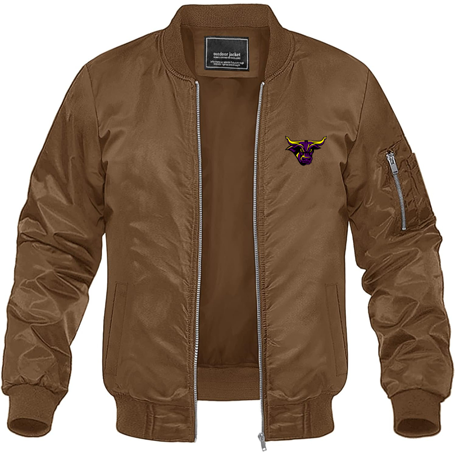 Men's  Minnesota State Mavericks Logo Lightweight Bomber Jacket Windbreaker Softshell Varsity Jacket Coat