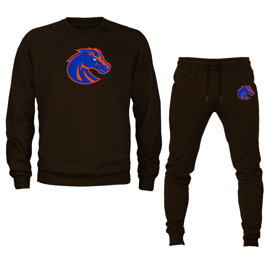Men's Boise State Broncos   Crewneck Sweatshirt Joggers Suit