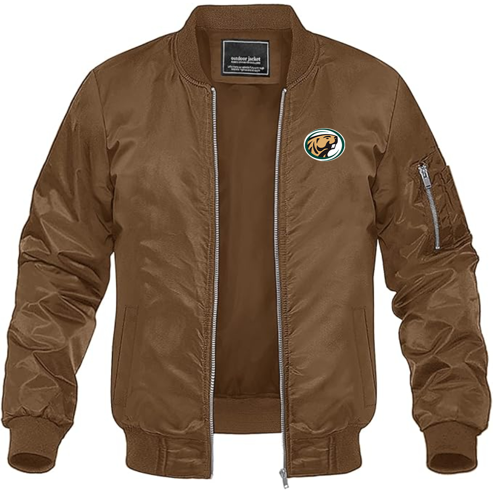 Men's  Bemidji State Beavers Lightweight Bomber Jacket Windbreaker Softshell Varsity Jacket Coat