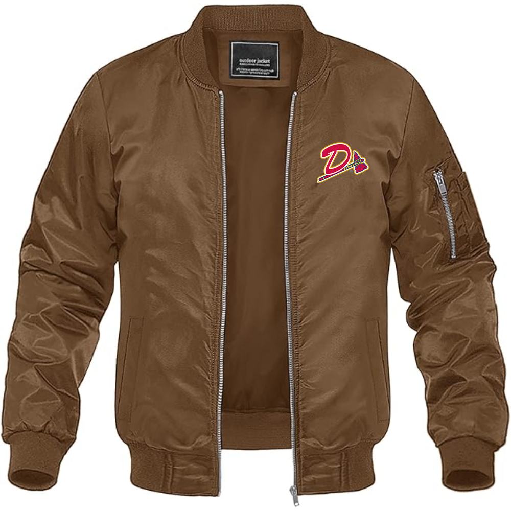 Men's Danville Braves Logo Lightweight Bomber Jacket Windbreaker Softshell Varsity Jacket Coat