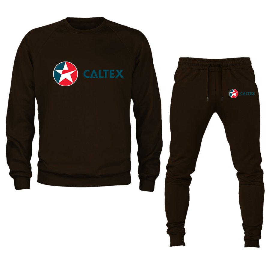 Men's  Caltex Gas Station   Crewneck Sweatshirt Joggers Suit