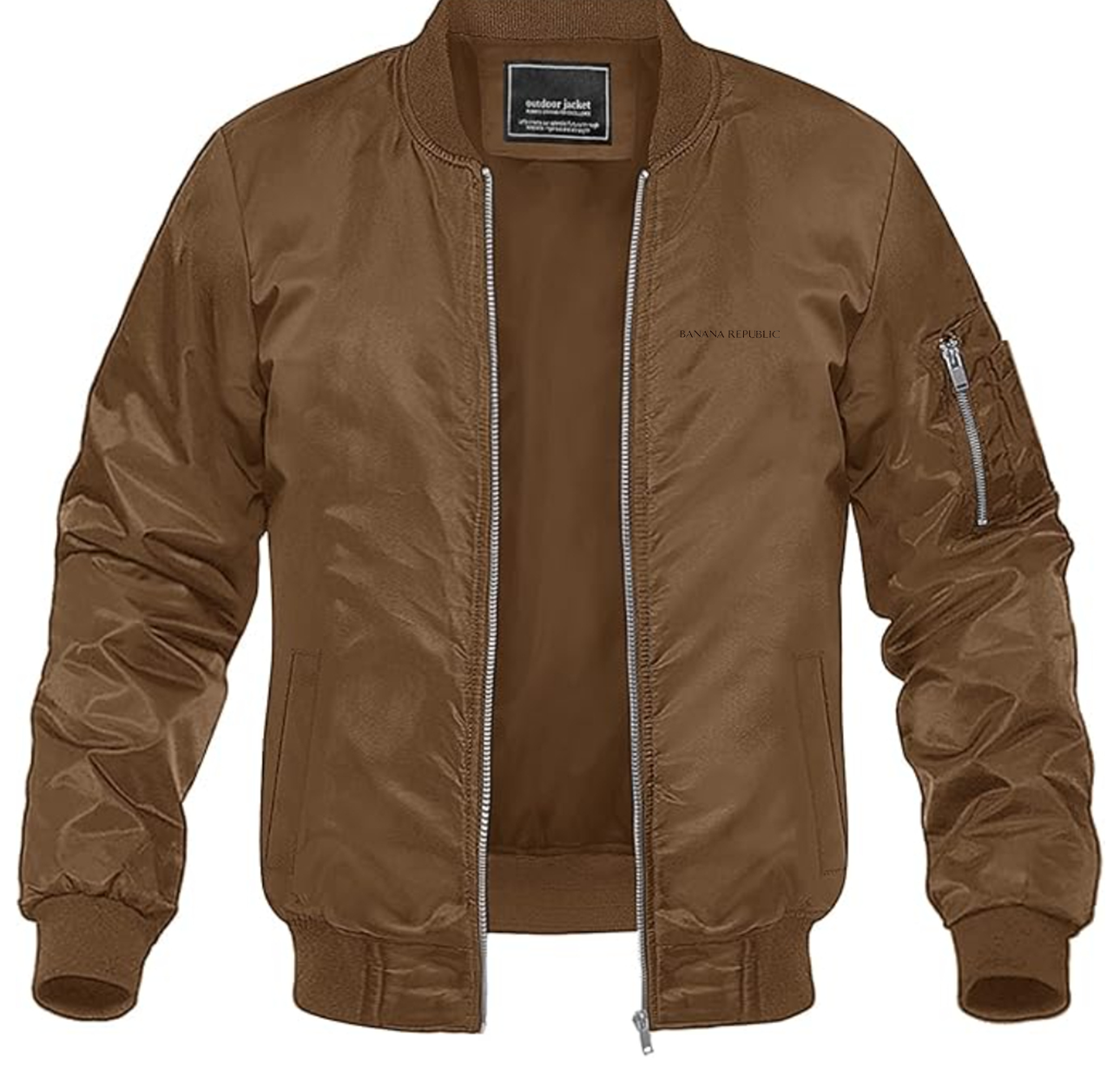 Men's Banana Republic Lightweight Bomber Jacket Windbreaker Softshell Varsity Jacket Coat