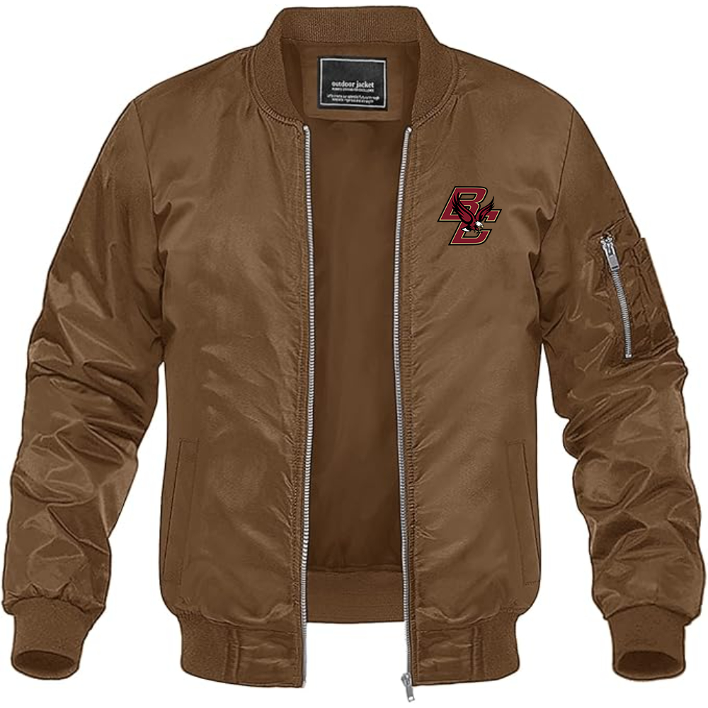 Men's Boston College Eagles  Lightweight Bomber Jacket Windbreaker Softshell Varsity Jacket Coat