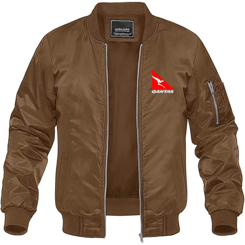 Men's Qantas Lightweight Bomber Jacket Windbreaker Softshell Varsity Jacket Coat