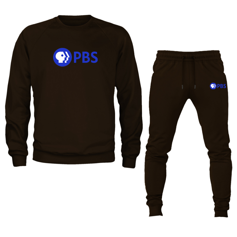Men's  PBS Blue Crewneck Sweatshirt Joggers Suit