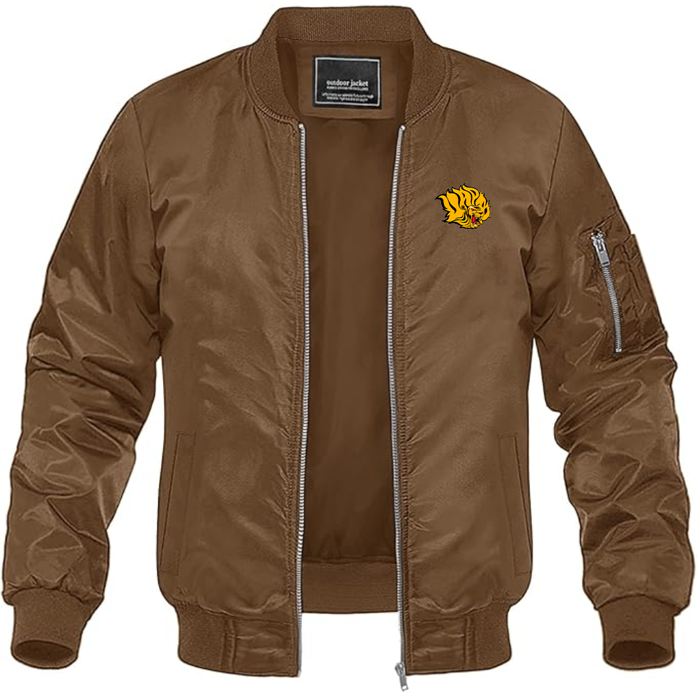 Men's  Arkansas PB Golden Lions Lightweight Bomber Jacket Windbreaker Softshell Varsity Jacket Coat