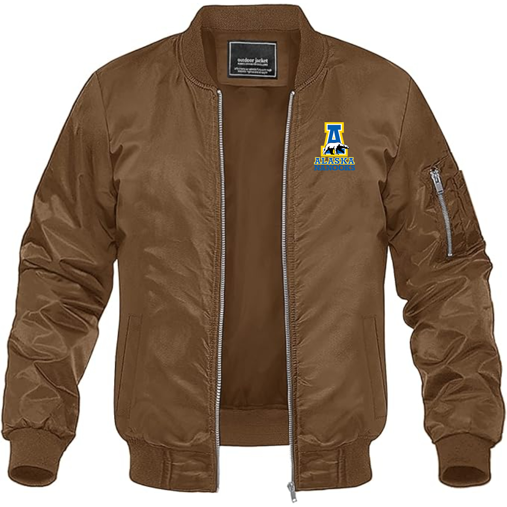 Men's Alaska Nanooks Lightweight Bomber Jacket Windbreaker Softshell Varsity Jacket Coat