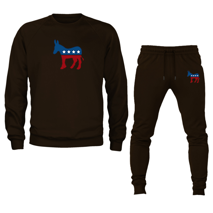Men's Democrat Election Symbol Crewneck Sweatshirt Joggers Suit